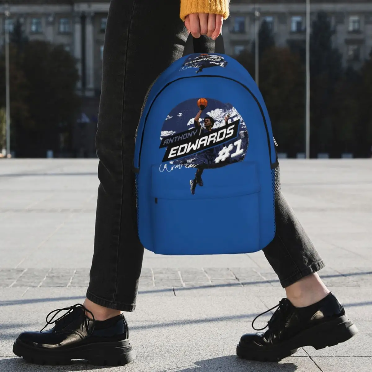Anthony Edwards City Emblem Backpack Student BookBag Children School Bag Laptop Shoulder Bags for Boys Girls