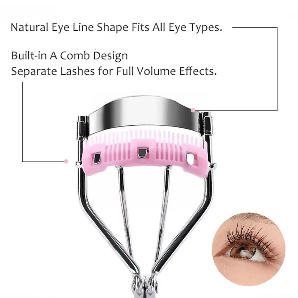 Dames Professionele Wimper Krultang Met Kam Pincet Make-Up Wimper Cosmetische Tool Curling Clip Beauty Tools Eye B0m6