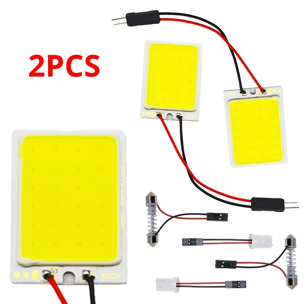 2X White T10 W5W Cob 16SMD 24SMD 36SMD 48SMD Car Led Clearance License Panel Lamp Auto Interior Reading Bulb Trunk Festoon Light