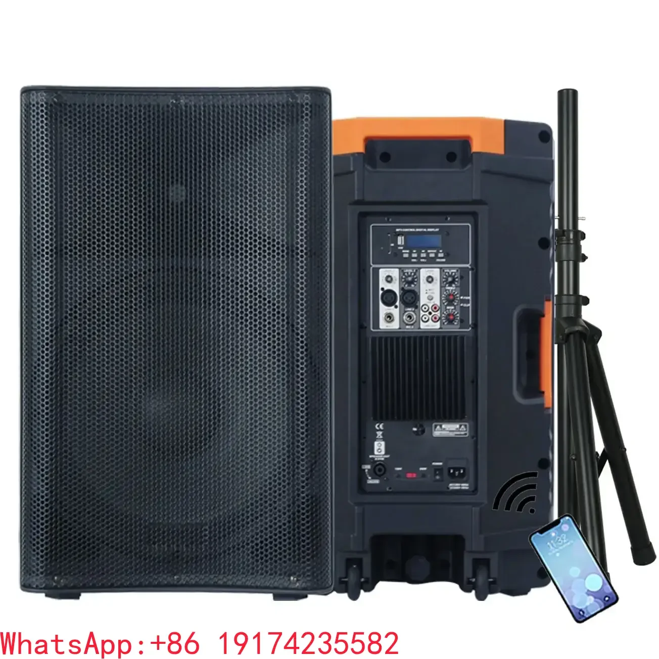 1800 Watts 15 Inch Professional Audio Versatile Powered Speaker PA Speaker System Sound Box with BT DSP Mixer Guitar Echo