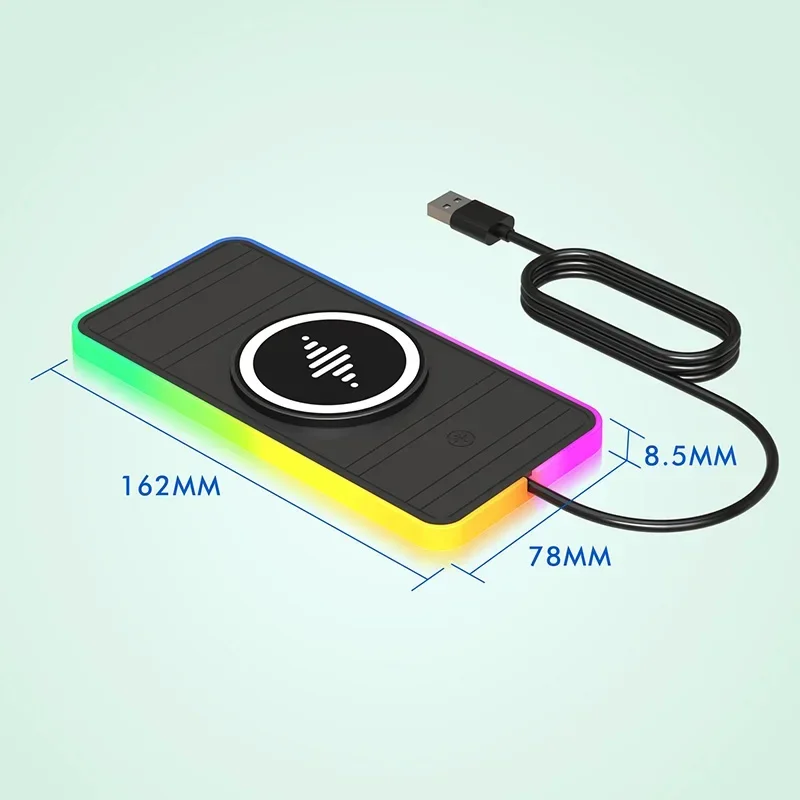 Magnetic Car Wireless Charger Pad RGB Light Non-Slip Car Charger for iPhone 17 16 15 14 13 Samsung Xiaomi Airprods Fast Charging - Image 5