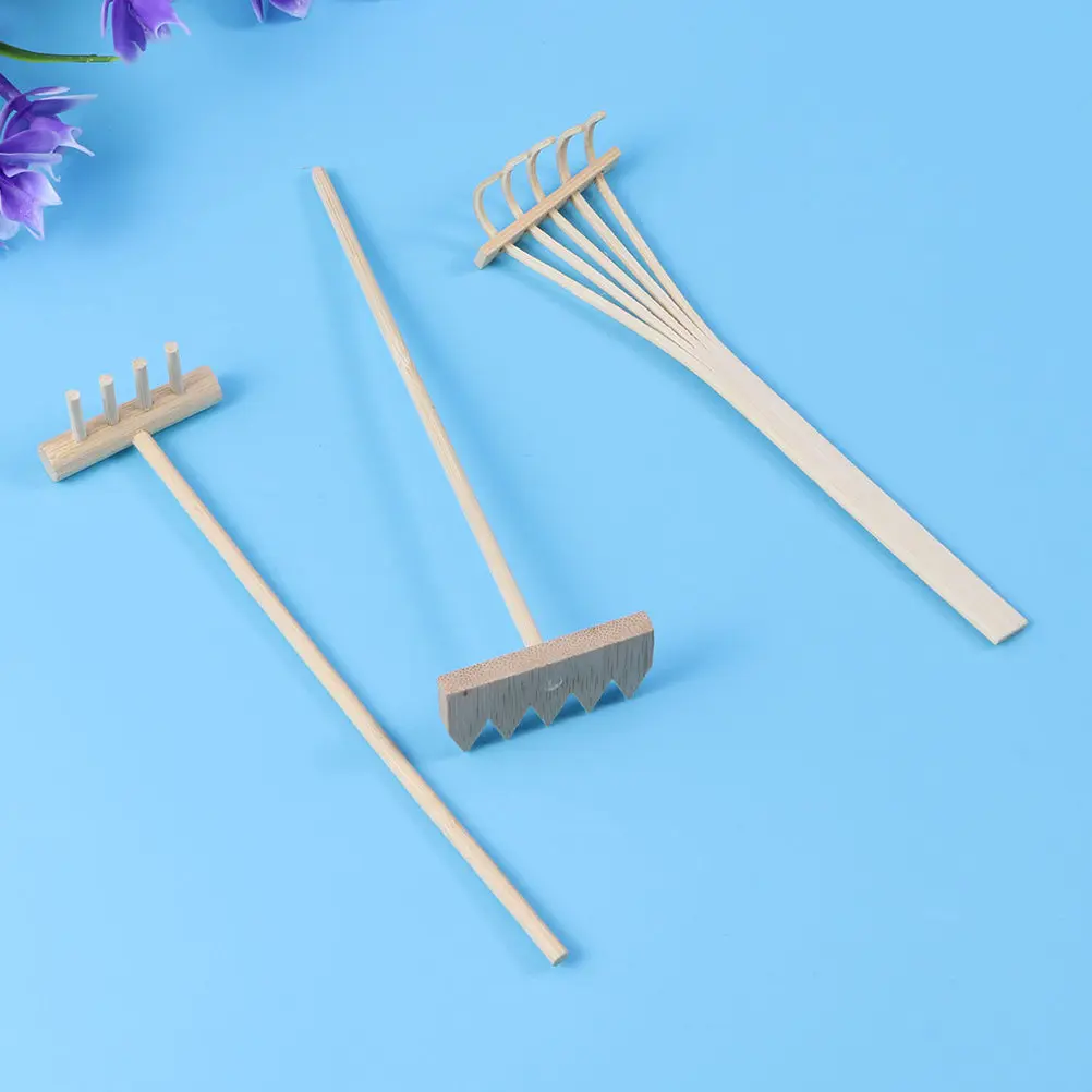 6Pcs Mini Bamboo Rake Set Zen Garden Sand Tray Accessories Desktop Meditation Sand Tools Mini Garden Rake Sandbox Accessories