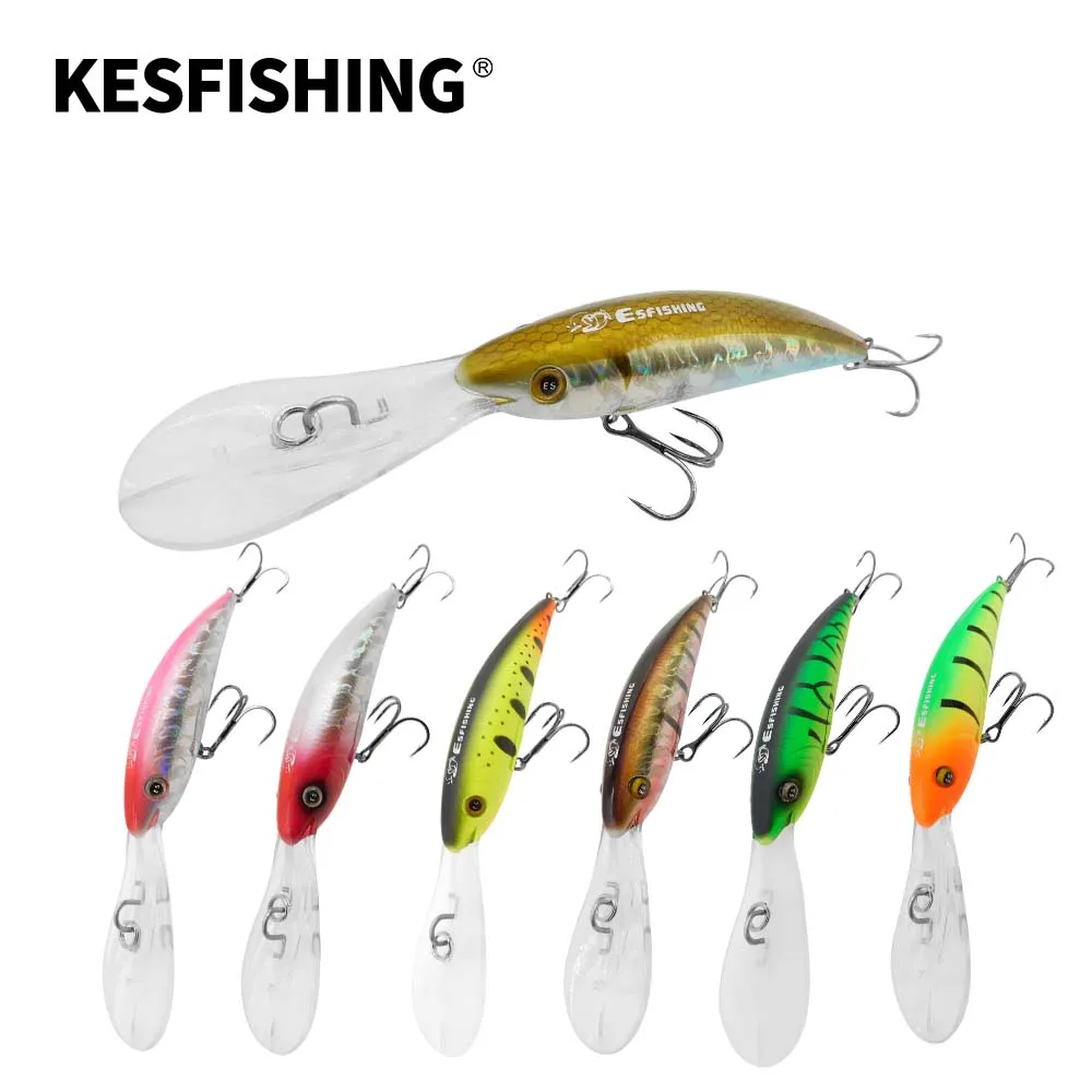 KESFISHING Hard Bait 90mm 16g Quality Minnow Fishing Lure Crank Wobble Depth 0-7.5m Long Mouth for Fishing  tackle