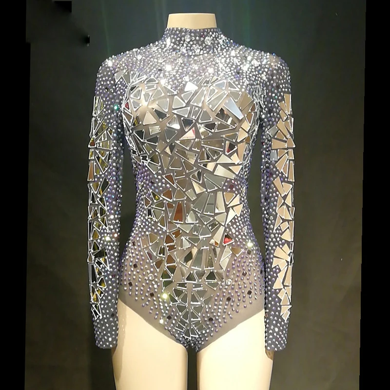 

Sexy Bodysuit Crystals Mirrors Jumpsuit Nightclub Birthday Party Stage Wear Stage Wear Dancer Club Rompers