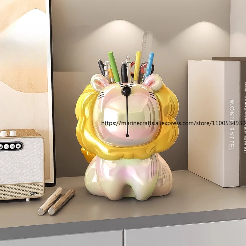 

Lion Pen Holder Decoration Children's Room Tabletop Home Accessories Decor