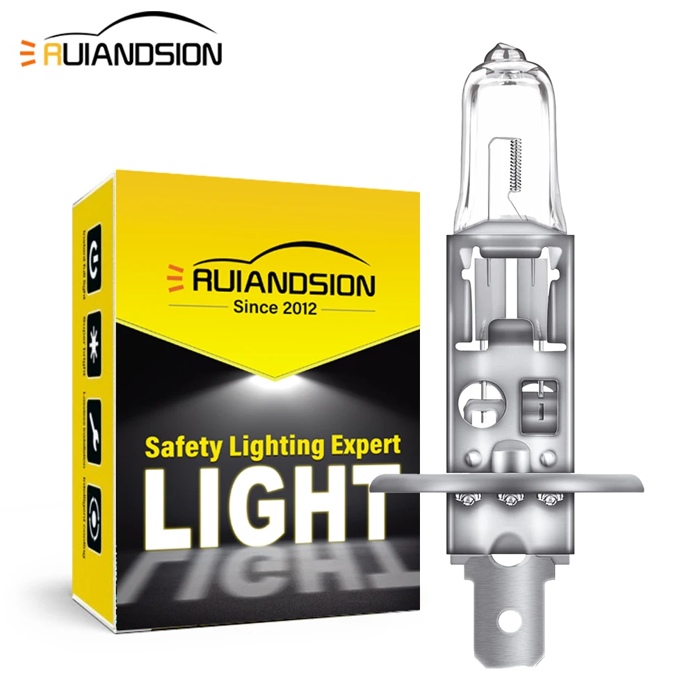 

Ruiandsion 2PCS Halogen H1 H3 H7 Headlight Bulb Super Warm White Light 55W 100W 12V 24V Bulb Fit Truck Motor UTV Car HeadLight