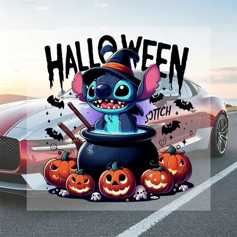 Car Stickers Halloween Cartoon Alien Pumpkin Vinyl Decal Waterproof Die Cut UV Resistant for Fuel Tank Gas Cap Bumper Auto Decor