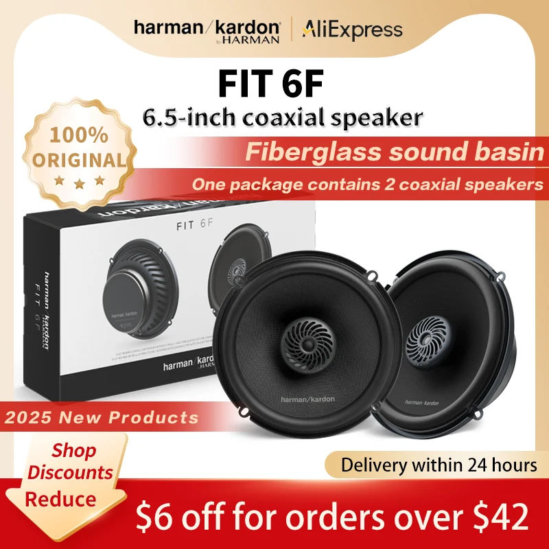 Harman Kardon Altavoz de audio para automóvil Altavoz coaxial de 6,5 pulgadas Altavoz de fibra de vidrio Altavoz de subwoofer medio agudos Sonido envolvente estéreo