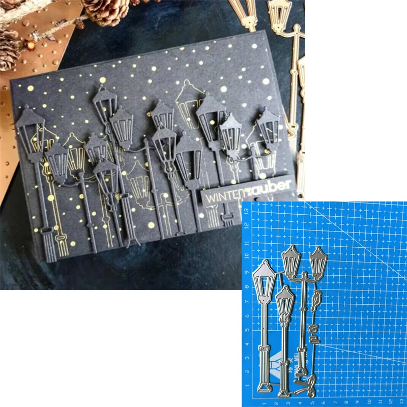 Hot Air Balloon street lamp heart scissors Metal stencil mold Cutting Dies scrapbook die cuts Album Paper Card Craft Embossing