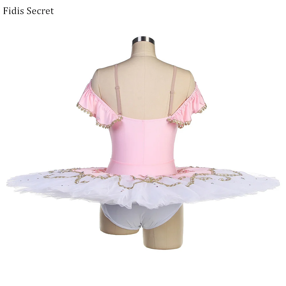 Women Pink Professional Pancake Ballet Tutu,Girls Ballerina Sugar Plum Fairy Doll Dance Performance/Competition Stage Costumes