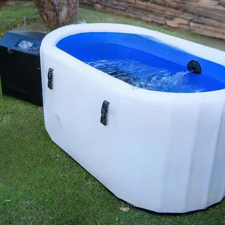 

Customize Grey Drop Stitch Fabric Inflatable Ice Bath Tub Plunge for Health Recovery