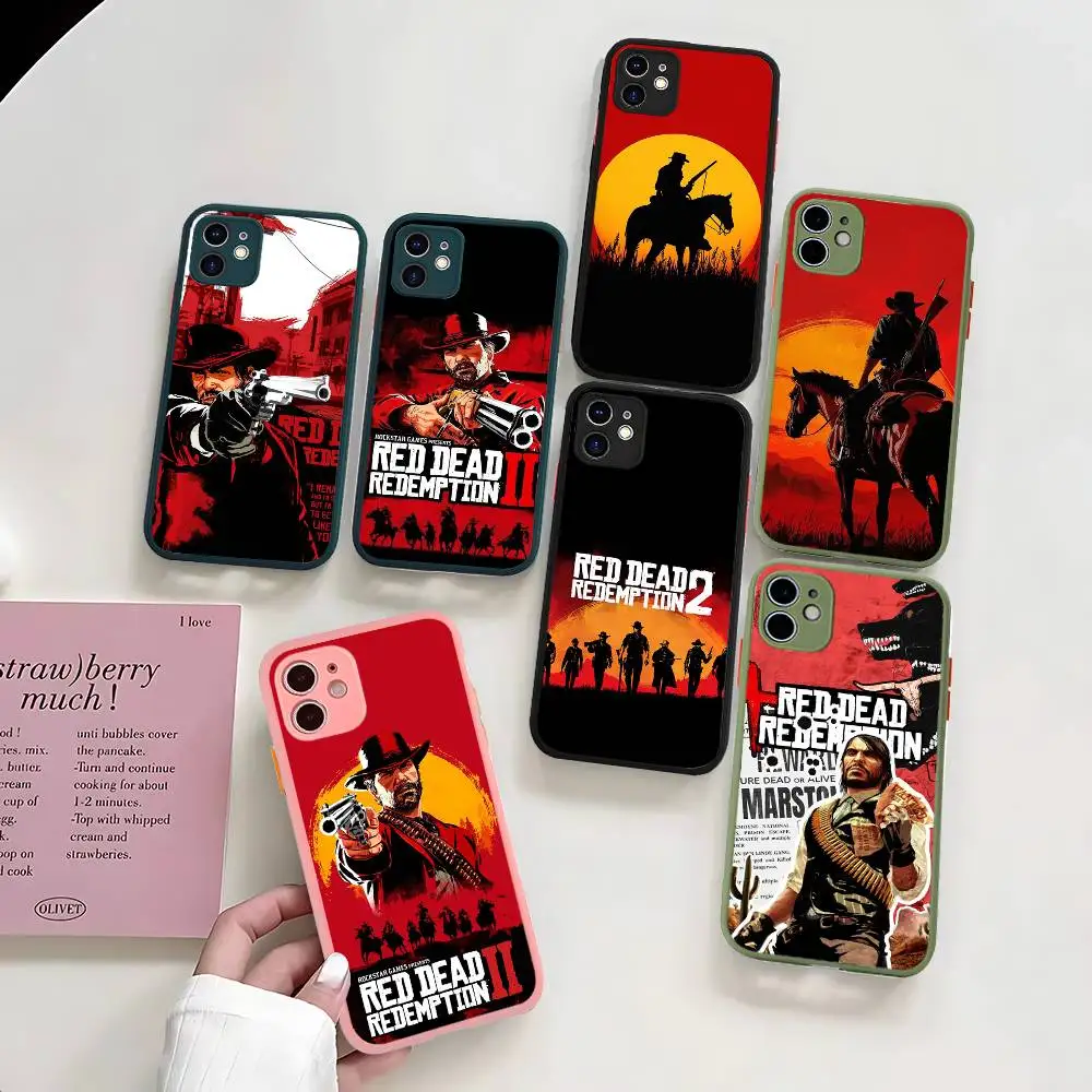 

Classic Game Red D-Dead R-Redemption Phone Case For IPhone 11 12 13 14 15 16 Pro Plus X XS MAX Matte Bumper Shockproof Cover