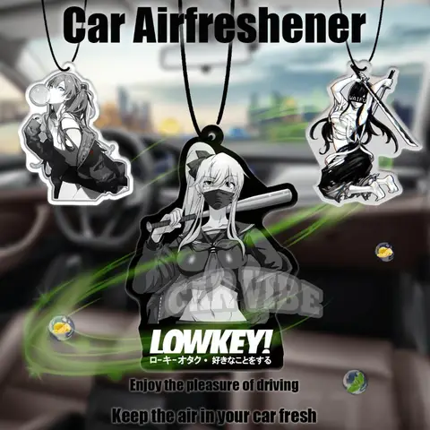 JDM-style cute anime girl "Waifu" car air freshener , rearview mirror hanging charm. Perfect for sprucing up your car interior