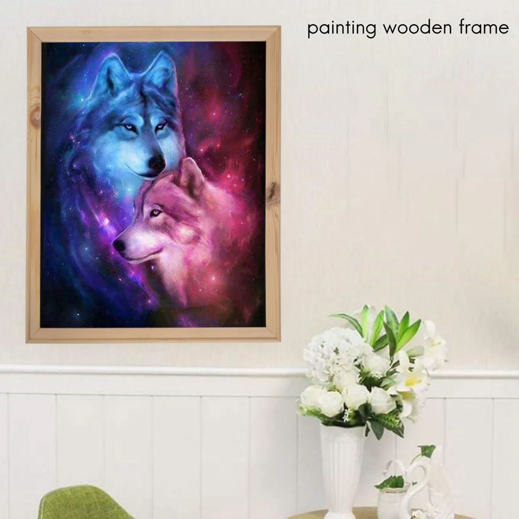 40X50 cm Cornice in legno Cornici fai da te Arte adatta per la decorazione domestica Pittura Disegni digitali con diamanti