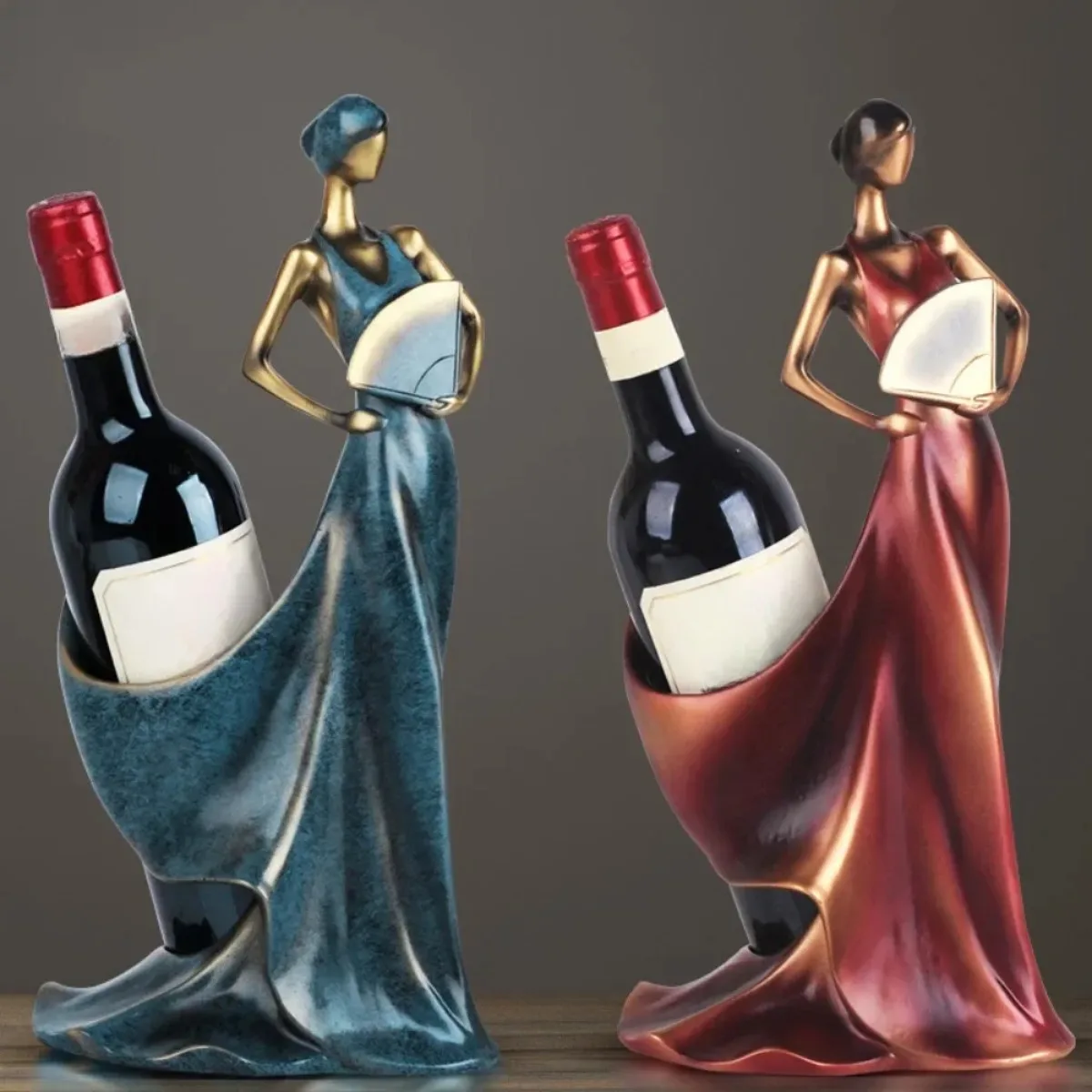 Creative Wine Bottle Holder Stand Decorative Wine Display Rack Countertop Bar Decor Accessories