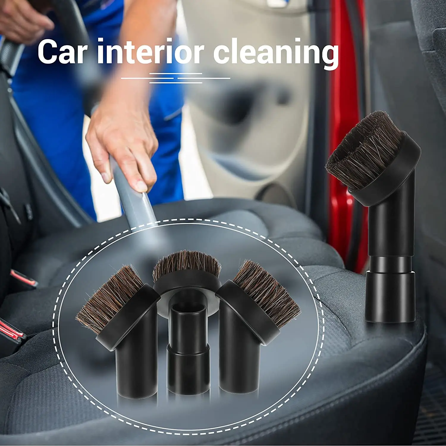 Włos koński okrągły szczotka do kurzu włos koński ssawka ssawka z 1-1/4 do 1-3/8 Cal złączka do węża