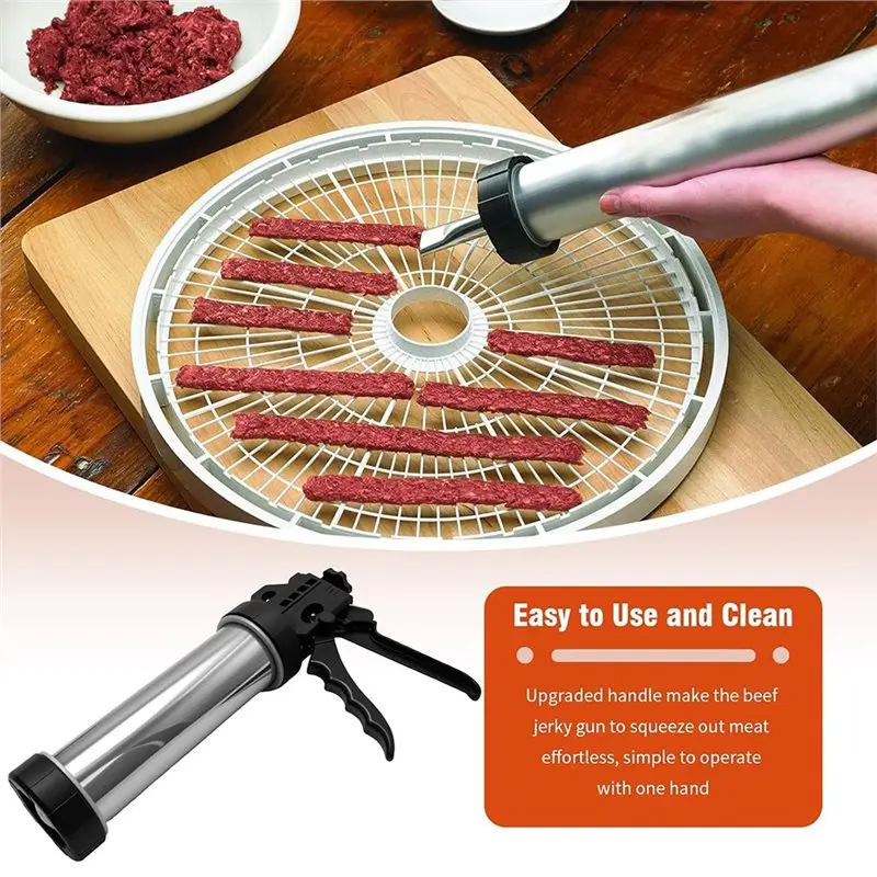 TFTP-Hand-Held Sausage Stuffer Kit For Home Use- Includes 5 Nozzles, Sausage Maker, Meat Pusher& Cleaning Brushes