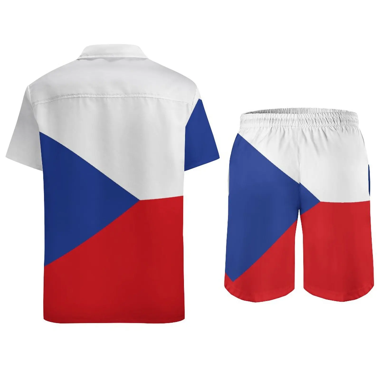 Flag of The Czech Republic Men's Beach Suit Novelty 2 Pieces Suit  top Quality  Swimming Eur Size