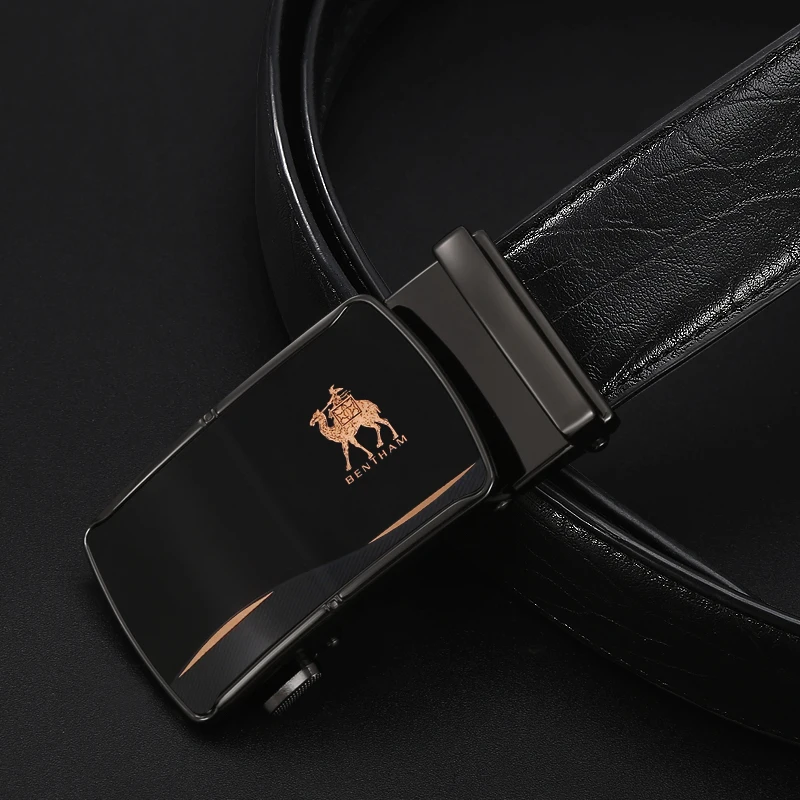 

men's belt leather automatic buckle business casual High-quality leather belt with automatic buckle belt for man