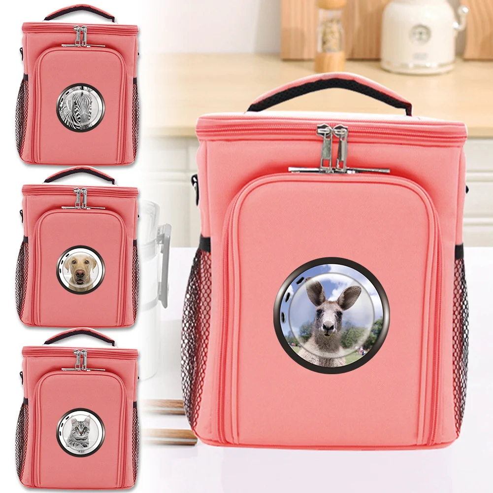 

Ice Pack Food Storage Boxes Insulated Cooler Bag Thermal Lunch Drink Carrier Window Printing Series Pink Insulated Bags