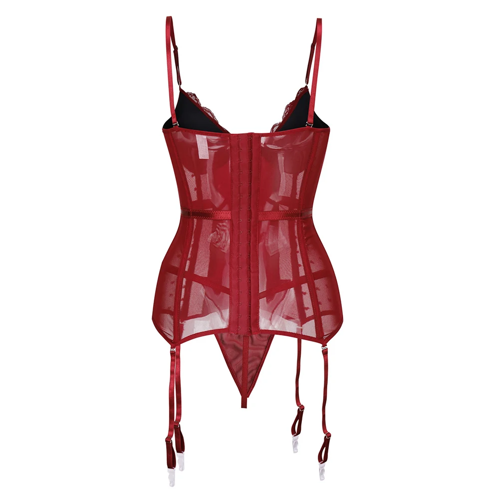 Back Hooks Adjustable Straps Solid Color Slimmer Corsets Bustiers Heart Shape Print Lingerie