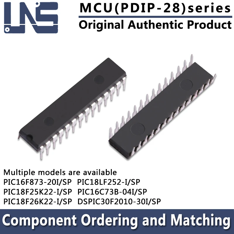 1PCS PIC16C73B-04I/SP PIC16F873-20I/SP PIC18F25K22-I/SP PIC18F26K22-I/SP DSPIC30F2010-30I/SP DIP-28 MCU