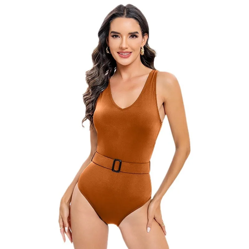 Women's Belly-Covering Conservative One-Piece Swimsuit, Backless Bikini, Women's Strap, Wholesale, Russia, New, 2022