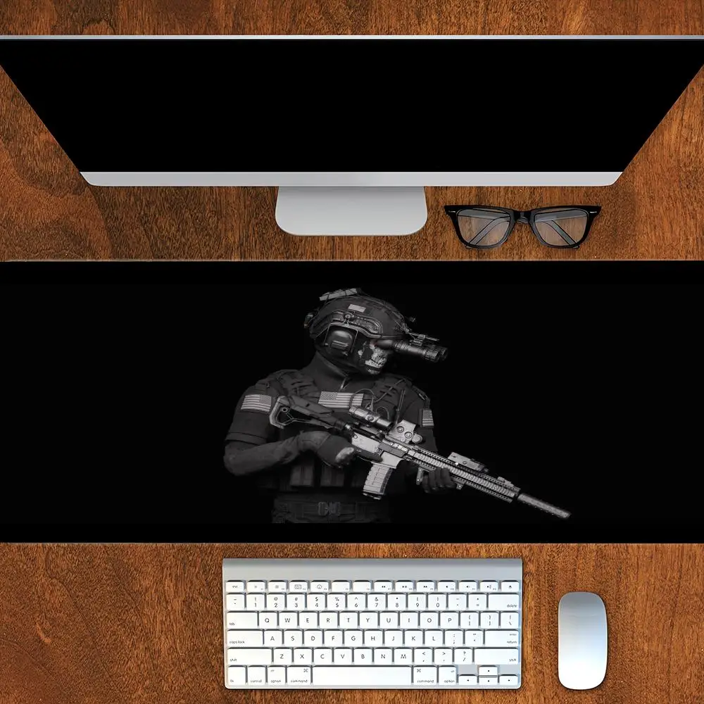

Large Mouse Pad Tactical Soldier Design Non-Slip HYB XXC desk pad gaming accessories Stitched Edges for game for fps gamer