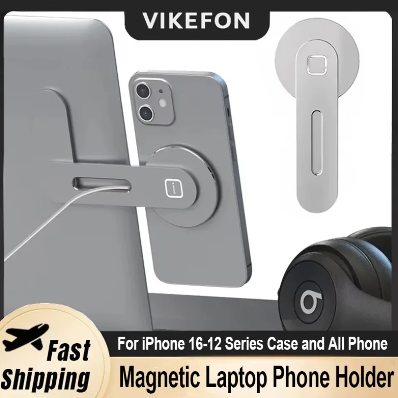 

Магнитный держатель для телефона для ноутбука 2025 года, компьютерный монитор, боковой сотовый телефон, тонкий и складной для чехла серии iPhone 16-12 и всех телефонов