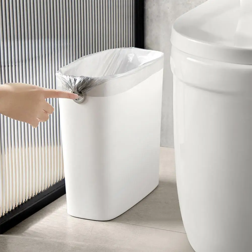 Household Trash Can Without Lid Press Ring Modern Large Living Room Kitchen Bathroom Plastic Waste Rubbish Garbage Storage Bin