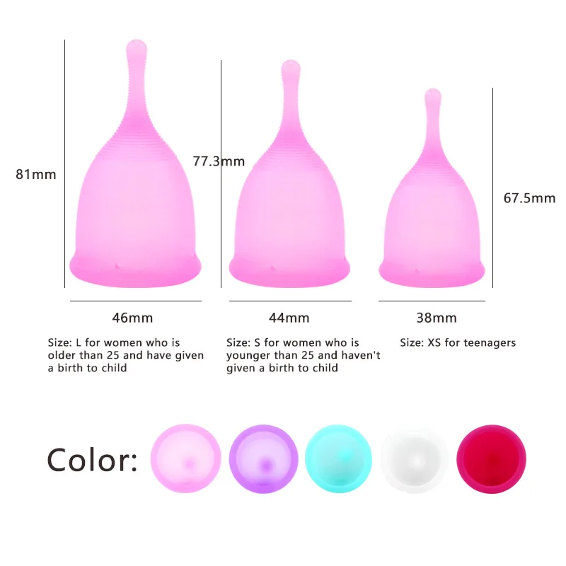 1pc Women Cup Medical Grade Medical Silicone Menstrual Cups Feminine Hygiene Menstrual Lady Cup Health Care Period Cups