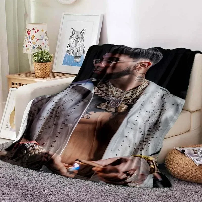 Free Anuel AA Rapper Hip Hop Singer Blanket,Soft Throw Blanket for Home Bedroom Bed Sofa Picnic Travel Office Cover Blanket Kids