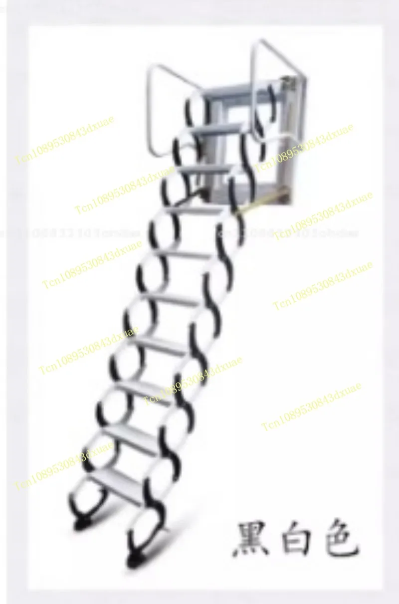 Weighing 300kg Wall-mounted Telescopic Staircase Outdoor Lifting Folding Attic Platform Outdoor Aluminum Alloy Tensile Ladder