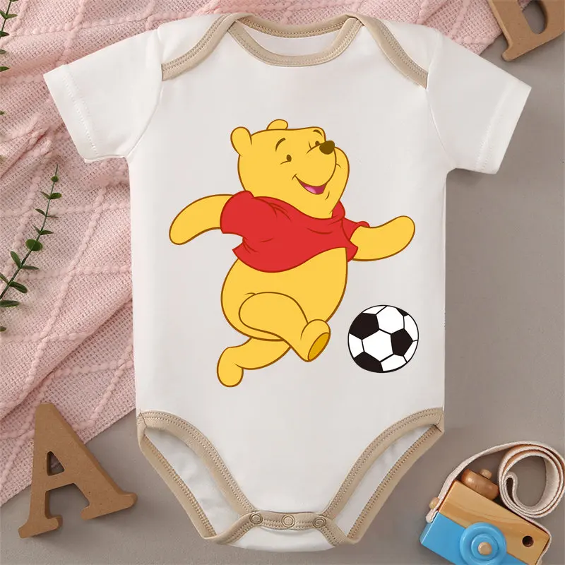 

MINISO Disney Print Winnie the Pooh 100% Cotton Baby Cloths Jumpsuit Onesie Bodysuit for 0-12 Months Newborn Best Gift for Baby