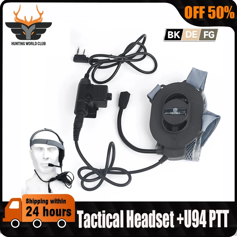 WADSN Tactica Outdoor Shooting Communication Headphone Bowman Elite II Headset U94 PTT For KenwoodBaofeng UV-5R Radio Accessory