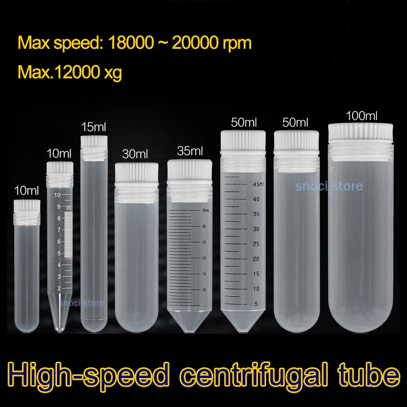 2000rpm high-speed Centrifugal tube10ml 15ml 30ml 50ml 85ml 100ml Polypropylene Centrifuge Tubes, Test Tubes with Screw Caps
