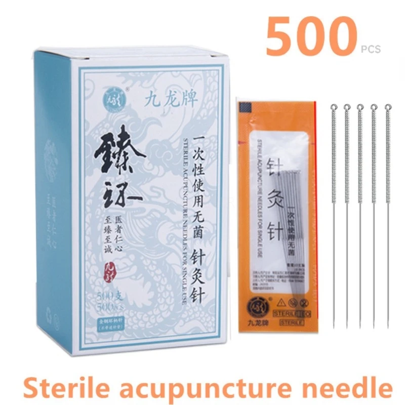 Multi-Sizes Disposable Sterile Needle Sharp Painless Acupuncture Needles 500  Beauty Massage Healthcare Moxibustion