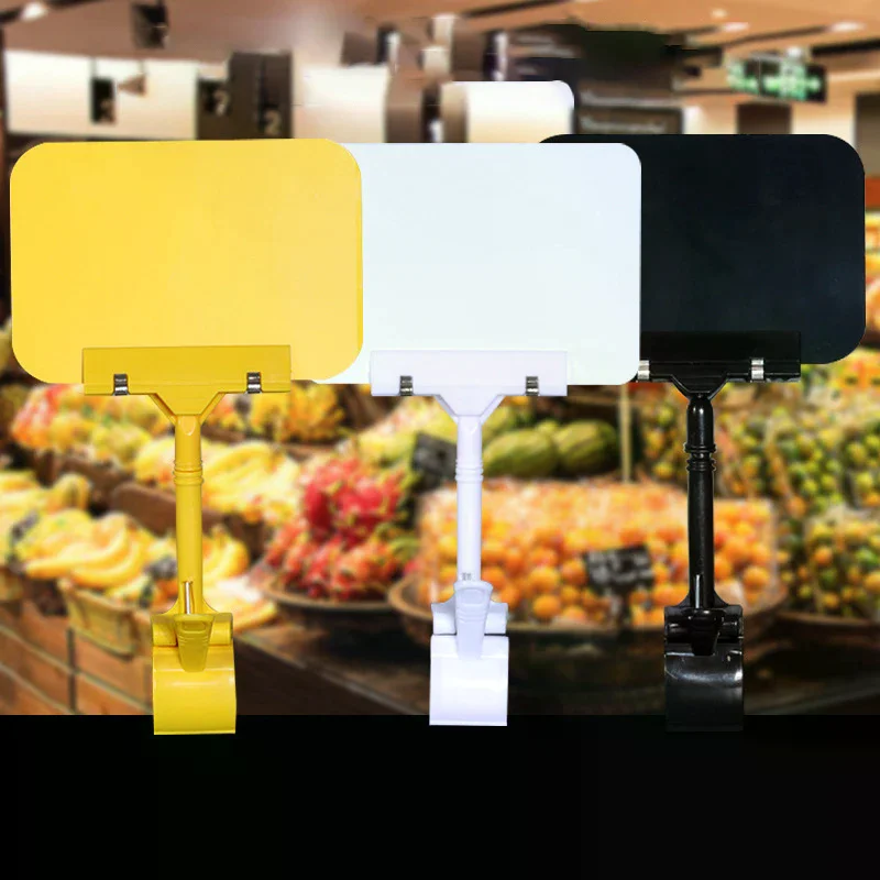 1 Pcs Fruit Price Tag Merchandise Display Wear-resistant Sign Holder Clip Food Advertising PVC Waterproof Whiteboard Clip