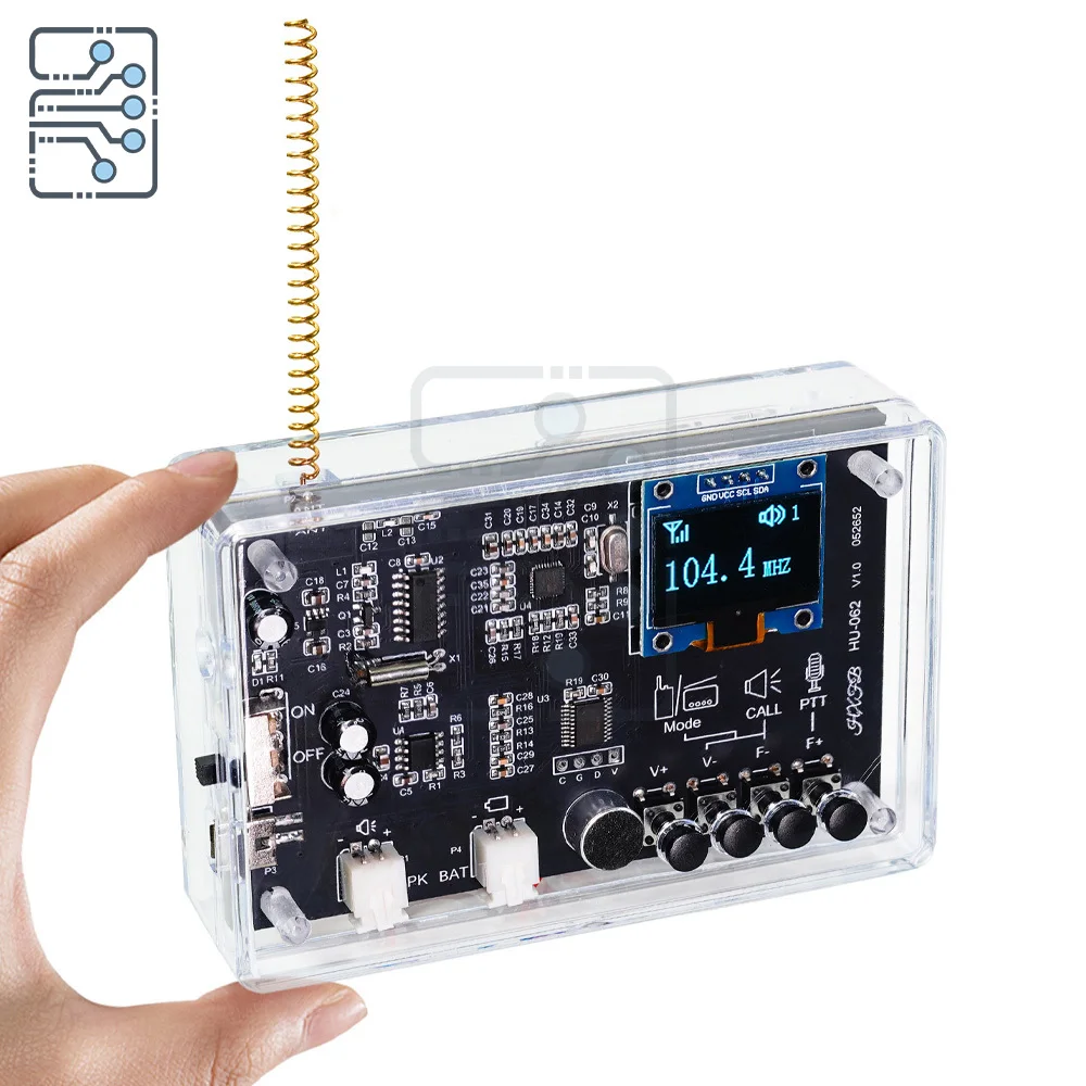 Walkie-talkie de Radio FM electrónico, Kit de bricolaje, práctica de soldadura y montaje electrónico, Kit de bricolaje, Radio walkie-talkie inalámbrica inteligente