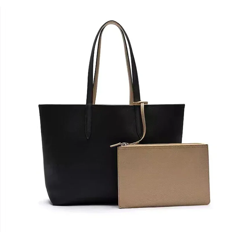 2Pcs Women Large Capacity Handbag Tote Bag Purse PVC Handbag Female Travel Shoulder Bags Shopping Bags Set Top Handle Bag