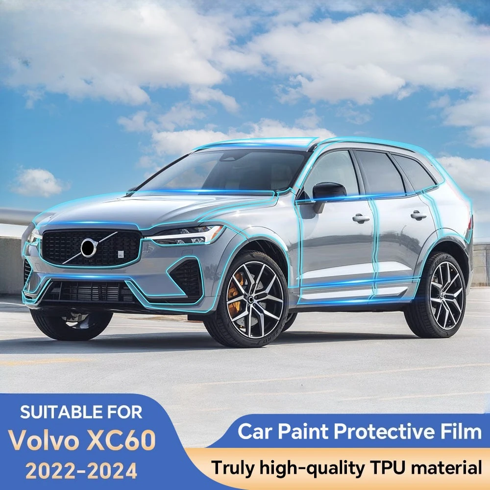 

For Volvo XC60 Inscription R Design 2022-2024 PPF TPU Anti-scratch Car Body Film Paint Protection Film Pre-cut Clear Sticker Kit