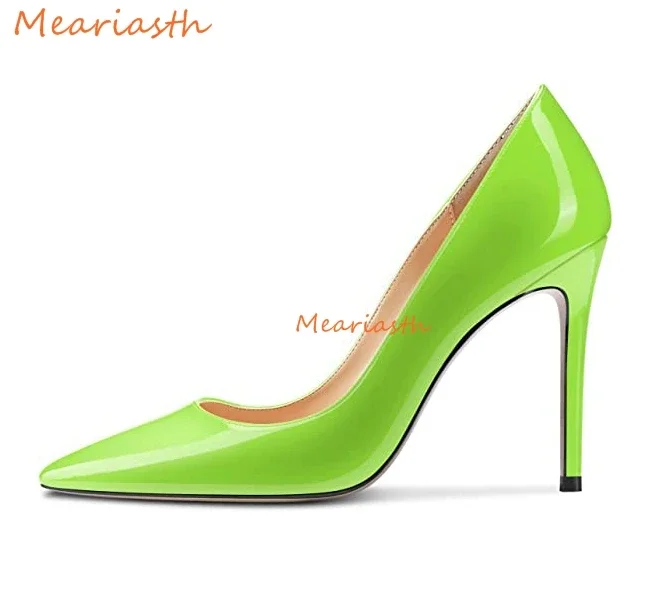 

Meariasth Women's Pointed Toe Patent Leather Shoes Slip on Stiletto High Heel Classics Pumps for Ladies Sexy Party Office Shoes