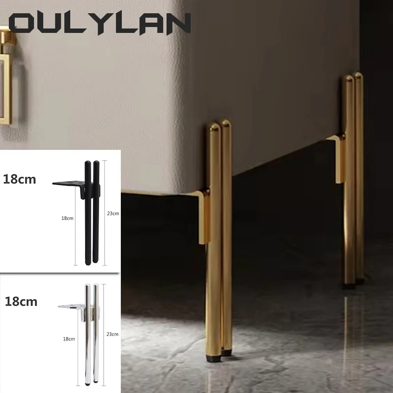 Oulylan NEW 2024 4PCS Furniture Legs Metal For Sofa Cabinet Double Headed Metal Table Legs Bed Feet Cabinet Replacement Parts