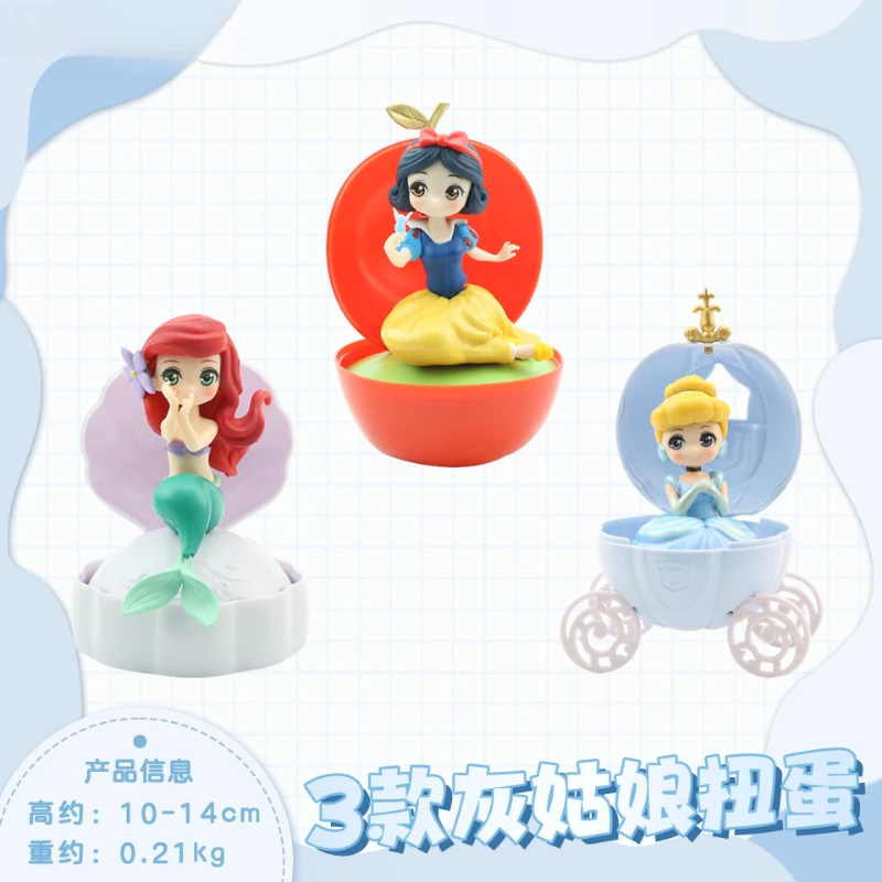 ตุ๊กตาเจ้าหญิงดิสนีย์เจ้าหญิงกาชาปุน3/4/6/12ชิ้นของขวัญตกแต่งหน้าเค้กเด็กตุ๊กตาขยับแขนขาได้