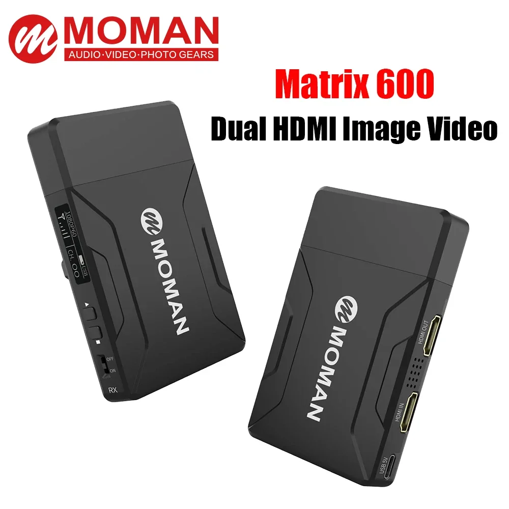 Moman Matrix 600 Dual HDMI Basic Kit Wireless Transmitter Receiver 1080P Image Video Transmission System for Photography Camera