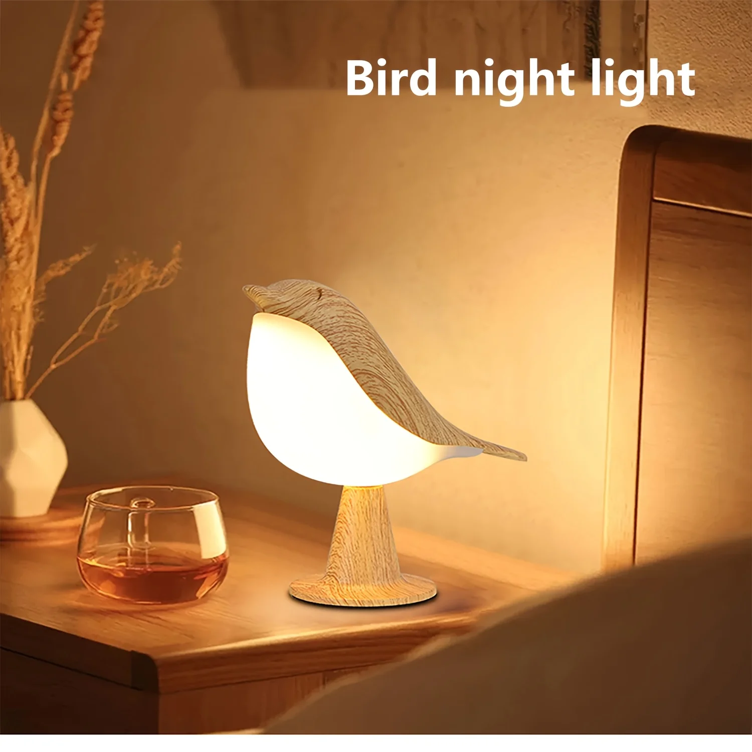 

LED Bird Table Lamp 3 Color Temperature Touch Sensor Night Light USB Rechargeable Desk Lamp for Bedroom Nightstand Bedside Room