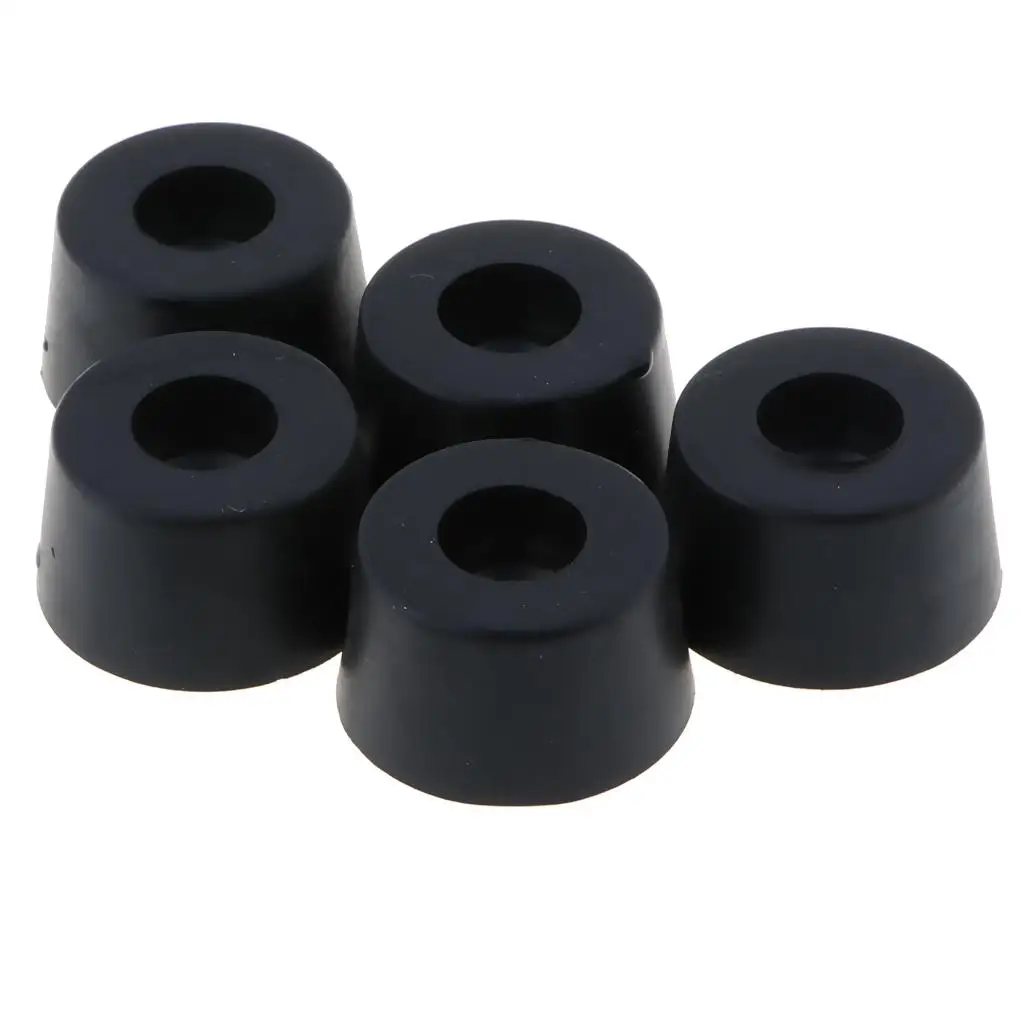 5 3x19mm Furniture Cabinet Round Rubber Case Feet Anti-Slip Circular Bumper Pads Black