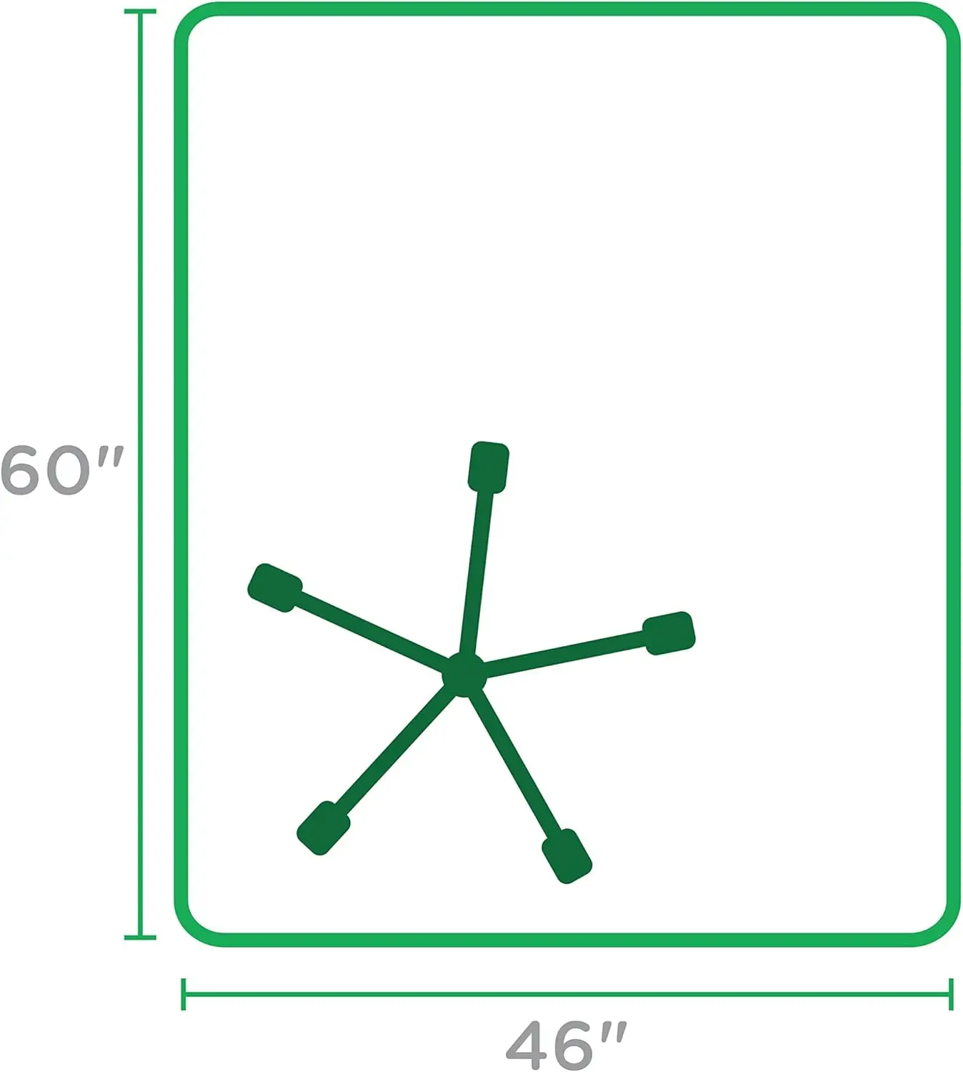 Office Chair Mat for Low Pile Carpet, 46" x 60", Clear