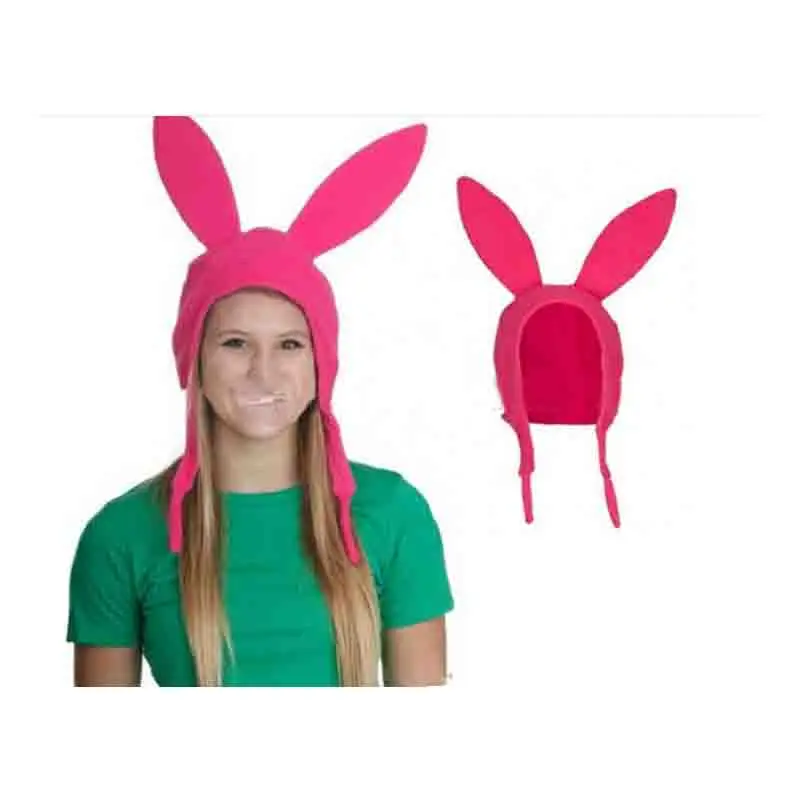 Sombrero de orejas de conejo para niños y adultos, gorro de Cosplay de Halloween para padres e hijos, orejas largas, Rosa