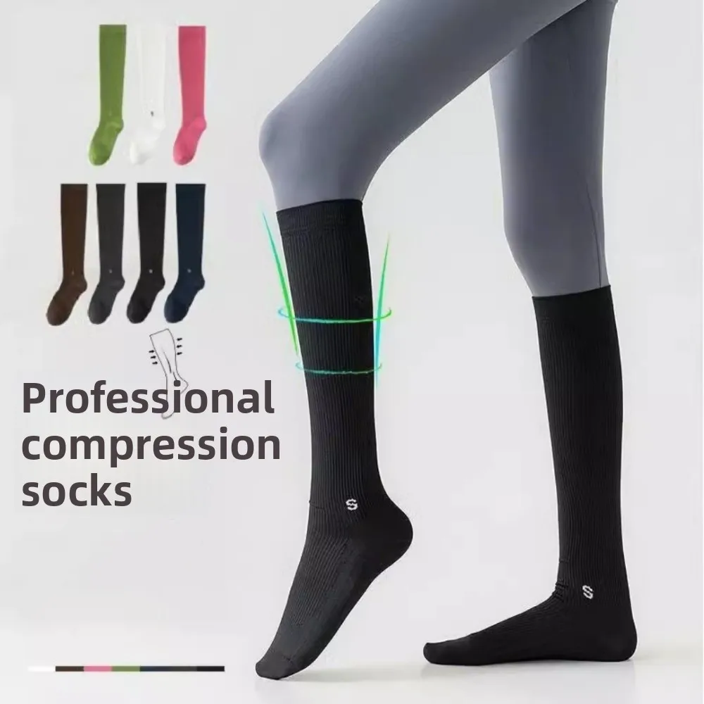 New Professional Pressure Calf Socks Exercise Fitness Anti Slip Women Compression Socks Yoga Running Skipping Rope Sports Socks